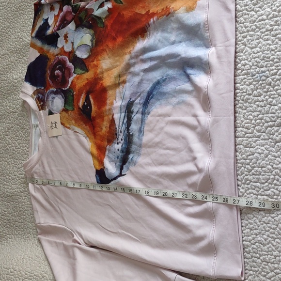 NWT Pixie Lady Size XL Floral Fox Print Pink Sweatshirt - Picture 4 of 12